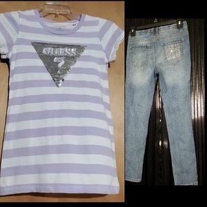 Girls GUESS bling outfit